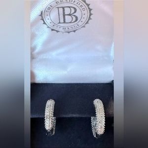 Bradford Exchange “Love Wisper” Diamond earrings with “I Love You” New